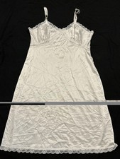 Camelot VTG Womens Size 34 Off-White Full Slip Dress with Lace A36