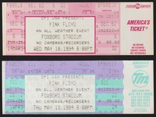 2x UNUSED TICKET Konzertkarten PINK FLOYD Division Bell CONCERT Tour USA 1994