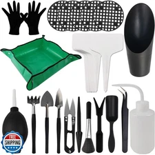 TIHOOD 30PCS/Set Mini Garden Hand Transplanting Succulent Tools Set, 19.7" Th