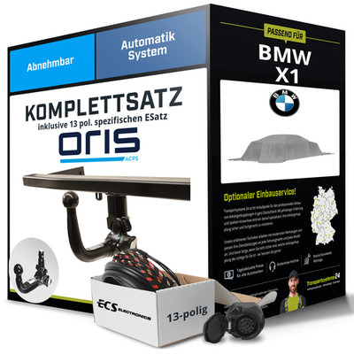 Anhängerkupplung ORIS abnehmbar für BMW X1 +E-Satz Set