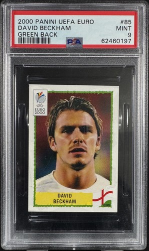 David Beckham 2000 Panini UEFA Euro #85 *Green Back* England Sticker PSA 9
