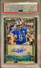 🔥MATTHEW STAFFORD 2015 Topps CHROME Veteran SUPERFRACTOR 1/1 PSA 9 AUTO 10🔥