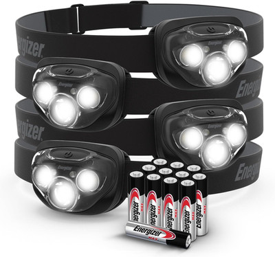 Energizer PRO-260 LED Headlamp (4-Pack), IPX4 Water Resistant Headlamps, High-Pe