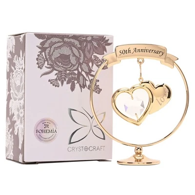 CRYSTOCRAFT 50TH GOLDEN WEDDING ANNIVERSARY KEEPSAKE ORNAMENT Gift