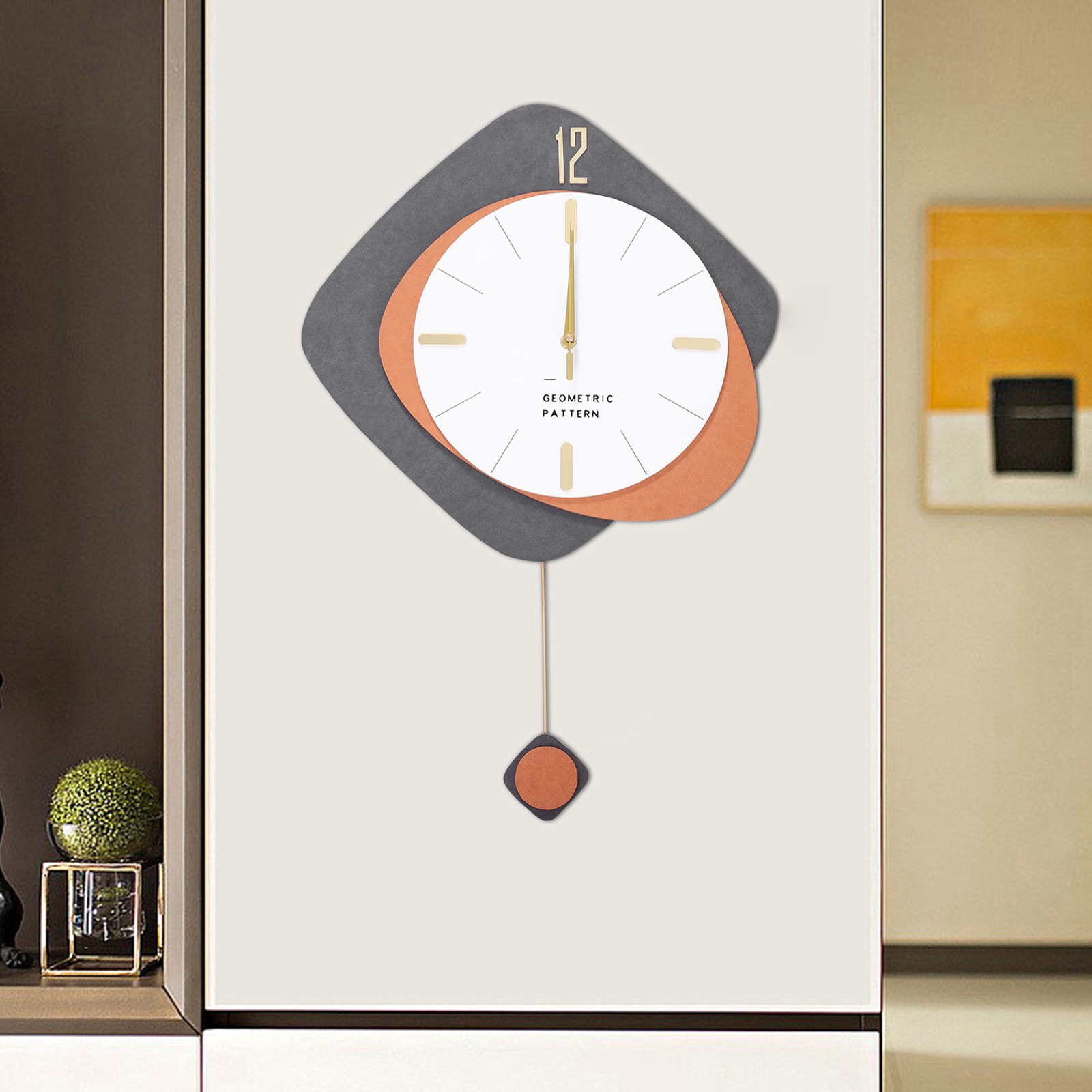 Modern Wall Clock Silent Non-Ticking Wall Mounted Clock for Home/Office Decor