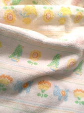 Riegel Vintage Baby Receiving Blanket 32 x 28 Cotton USA Elephants Flowers Ducks