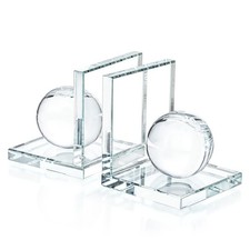 1 Pair Crystal Bookends with Ball for Heavy B...