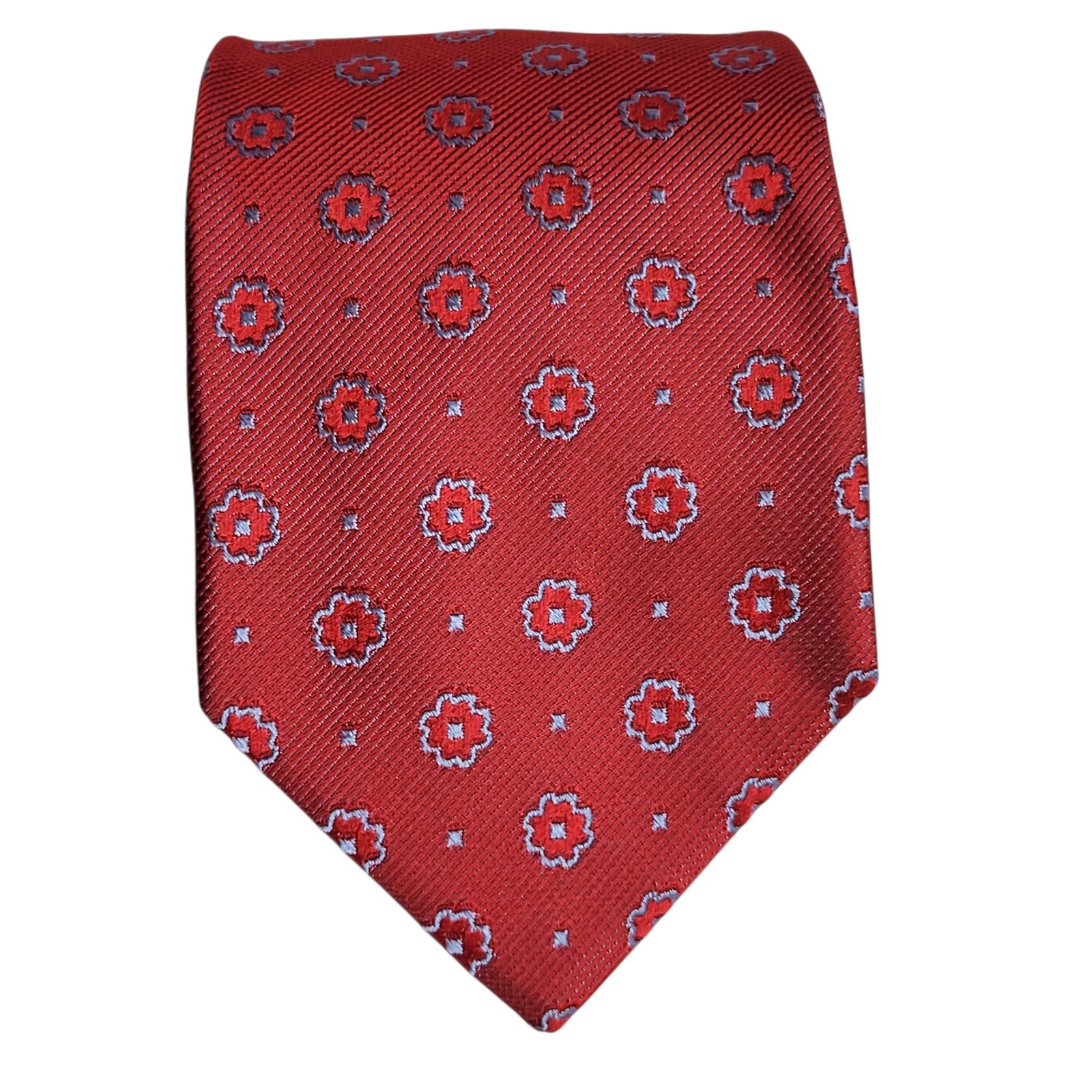 Robert Talbott BoC Red with Blue/Silver Geometric… - image 2