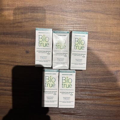 5x biotrue HydrationBoost Rehydrating Contact Preservative Free,10m Exp8/27