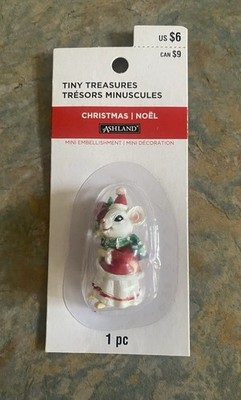 Ashland Tiny Treasures Girl Mouse Mini Christmas Decoration Figurine New In Pkg