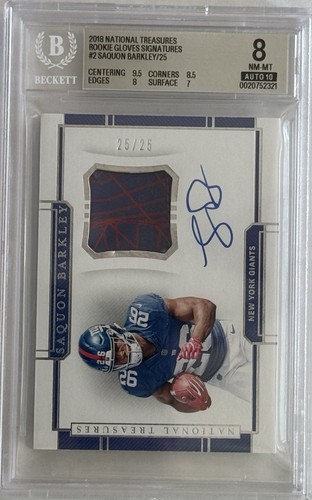 Saquon Barkley 2018 National Treasures Rookie Gloves Signatures card