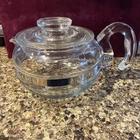 Vintage Pyrex Flameware Clear Tea Pot Kettle Glass Stove Top & Lid 6 Cup 8446-B