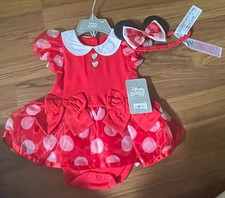 Disney Store MINNIE MOUSE Baby Girls Costume Dress Red Size 6-9 Months