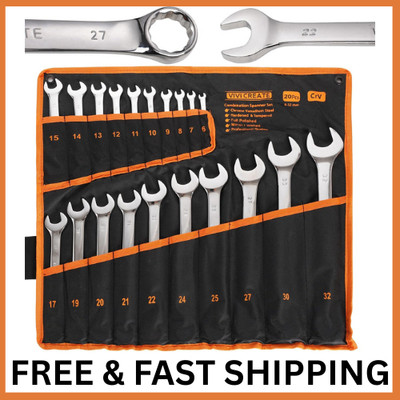 20-Piece Wrench Set, Metric Wrench Set 6Mm-32Mm, Combination Wrench Sets with Ox