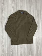 Saint James Sweater Mens Cable Knit Fisherman brown Wool Long Sleeve Size L