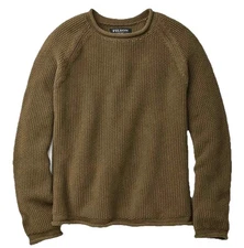 Women's Filson Roll Neck Sweater 20154347 Dark Olive Army Green Knit Cotton