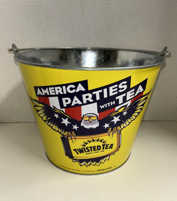 Twisted Tea Bucket America Parties With Tea Metal Beer Bucket Man Cave Rare