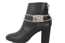 Women Western Boot Bracelet Silver Metal Chain Anklet Shoe American Eagle Charm