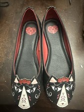 TUK Day Of The Dead Kitty Flats. Women’s Size 5