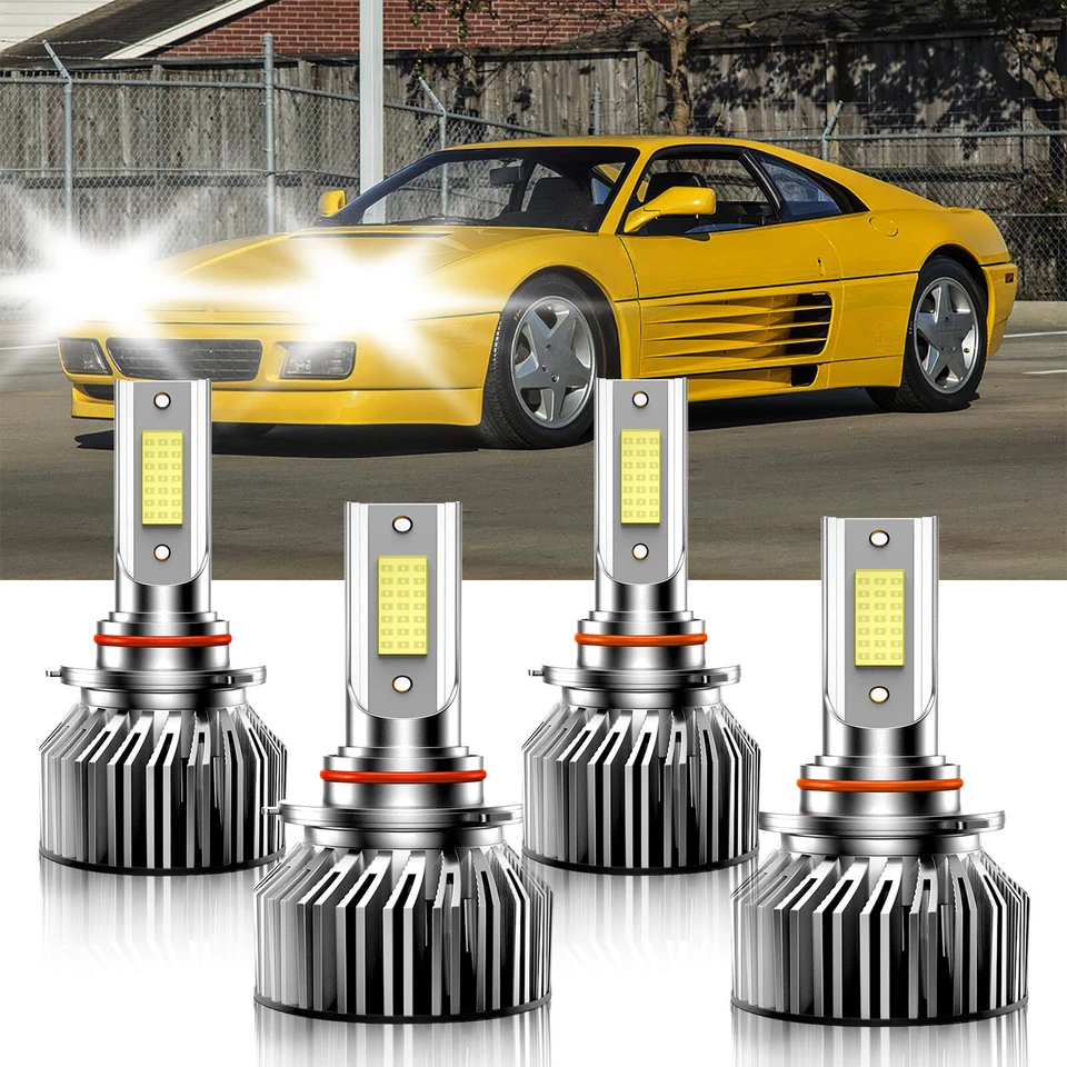 Faros LED súper brillantes 9005 9006 para Ferrari 348 TB 1990-1992 4 piezas Foto 2 de 4