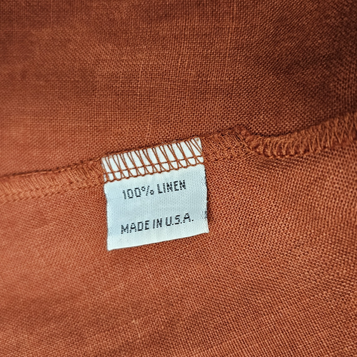 Bryn Walker Large Rust Orange Linen Open Front Cardigan Jacket Lagenlook USA - Picture 5 of 5
