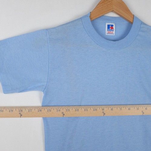 VINTAGE Russell Athletic Lot of 3 Youth M Light Blue Short Sleeve T-Shirts 80's - Picture 4 of 10