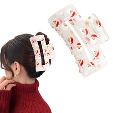 Christmas Hair Clips for Women and Girls Large Santa Claus Exquisite Claw Cli...