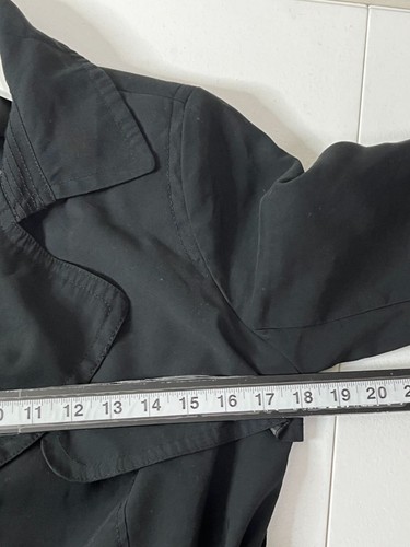 Banana Republic Womens MP Black Trench Coat Belted Petite Jacket - Picture 12 of 18