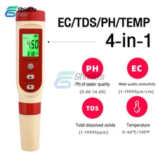 4-In-1 PH TDS EC Temperature Meter Tester Water Quality Test Pen for Hydroponic