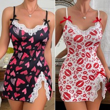 Sexy Women's Lingerie Floral Lace Sleepwear Underwear Dress See-Thru Babydoll US