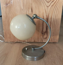 Lampada da tavolo vintage, Design anni 40/50 Stile Art Decò in vetro e acciaio