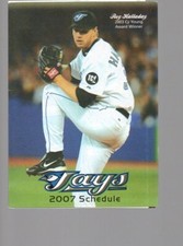 2007 DUNEDIN BLUE JAYS POCKET SCHEDULE - ROY HALLADAY