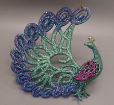 Kurt S Adler Glitter Peacock Ornament Bird Holiday Christmas