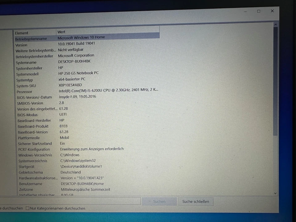 HP ProBook 250 G5 39,6cm (15,6") i5-6200U 8GB RAM  1TB HDD Gebraucht - Bild 3 von 4