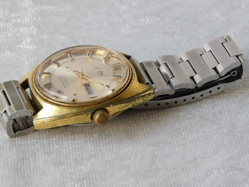 Vintage Austin Deluxe 17j SS 36mm Day Date Mech Self Winding Watch Works - Picture 3 of 7