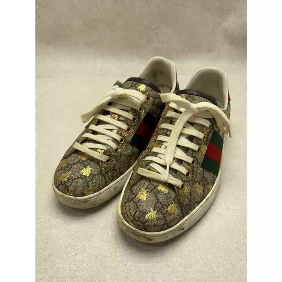 Gucci Baskets PVC et Cuir 7 Homme 6,5 Beige x Marron 548950 GG Supreme Occasion