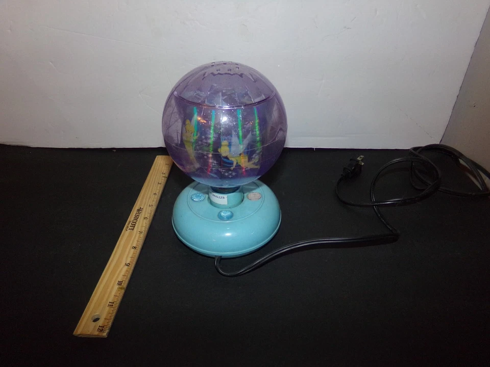 "LÁMPARA DE MOVIMIENTO GIRATORIA Disney Peter Pans Campanilla Luz Nocturna Disco Bola 7""" Foto 4 de 4
