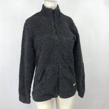 Kavu ~ Womens Small ~ Gray Sherpa Deep Pile Fleece Full Zip Jacket