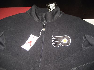 WOMENS NHL PHILADELPHIA FLYERS ANTIGUA FLEECE JACKET SIZE L LARGE BLACK NWT