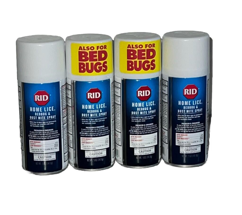 LOT OF 4 RID Home Lice Treatment Spray for Lice, Bed Bugs & Dust Mites