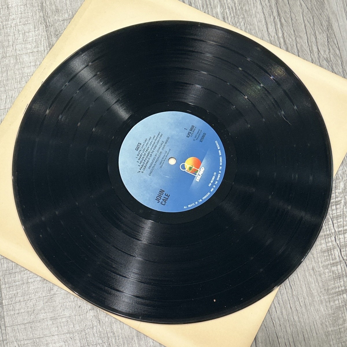 John Cale Guts Vinyl LP Record Island Records Ltd. 1977 Pressing