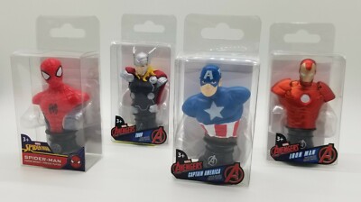 Marvel Avengers Micro Paper Weights Captain America Spider-Man Thor Iron Man Lot