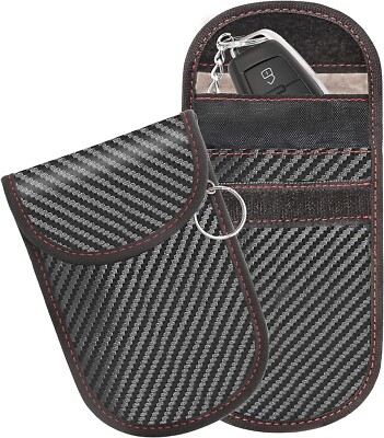 2x Faraday Pouch for car Keys RFID Signal Blocking Anti-Theft Blocker Security