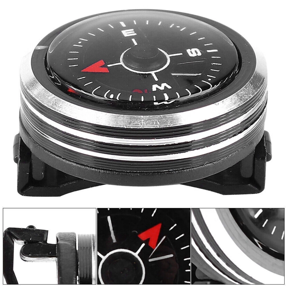 Mini Uhr Armband Taschenkompass Outdoor Camping Wandern Survival Tool 25MM - Bild 2 von 4