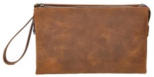 Mens Tan Hunter Real Leather Clutch Bag Digit Lock Mobile Pouch Travel Bag