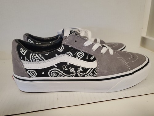 Rare Vans 7.5 Men Bandana Logo Suede Grey - Picture 4 of 7