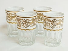 Moroccan Tea Glasses White Drinking Juice Glasses Set of 4