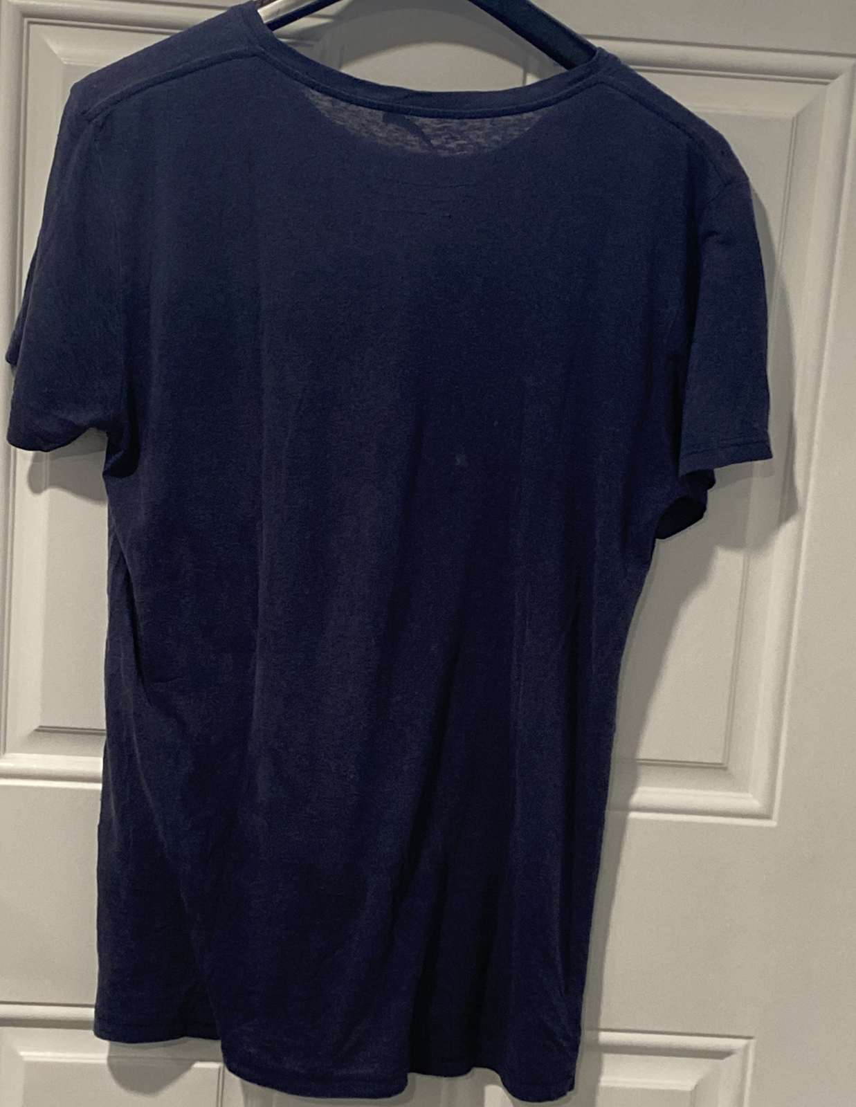 authentic Balmain men’s solid navy round short sl… - image 5