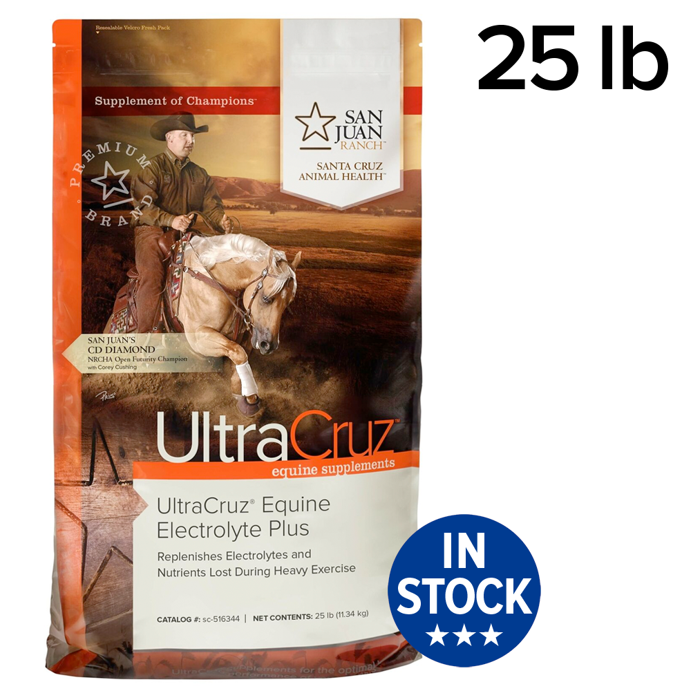 Ultracruz Equine Electrolyte Plus for Horses 25 LB Pellet 93 Day