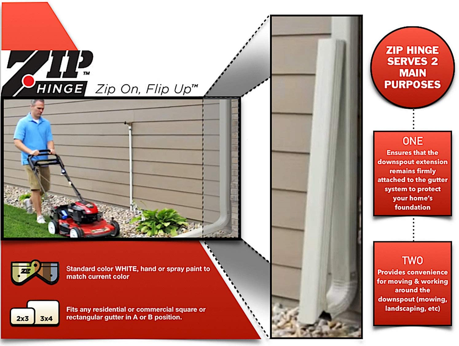 Zip Hinge 3 Pack 26 Pack Set Downspout Gutter Hinge Fits 2x3